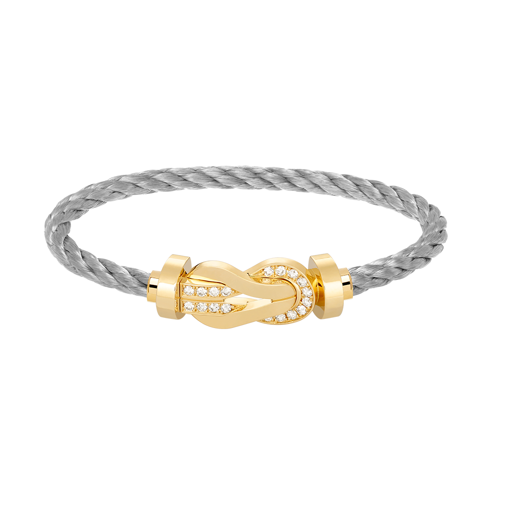 [baslovejewels]CHANCE LARGE 8 FIGURE BUCKLE HALF DIAMOND BRACELET GOLD