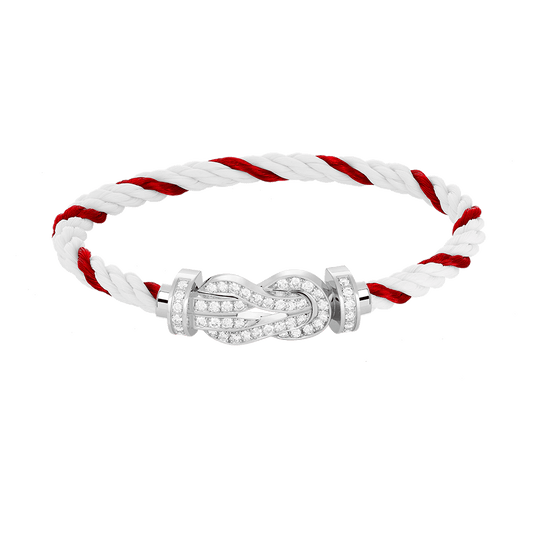 [baslovejewels]CHANCE LARGE 8 FIGURE BUCKLE FULL DIAMOND BRACELET SILVER