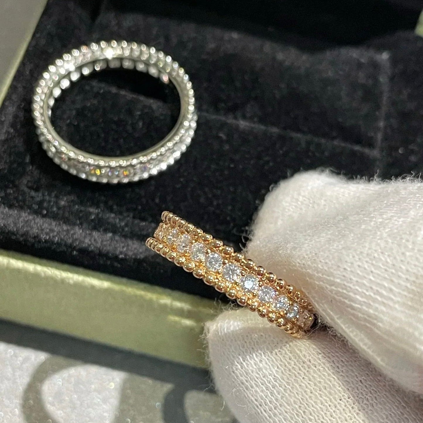 [basloveJW]PERLEE DIAMANT SILBERRING