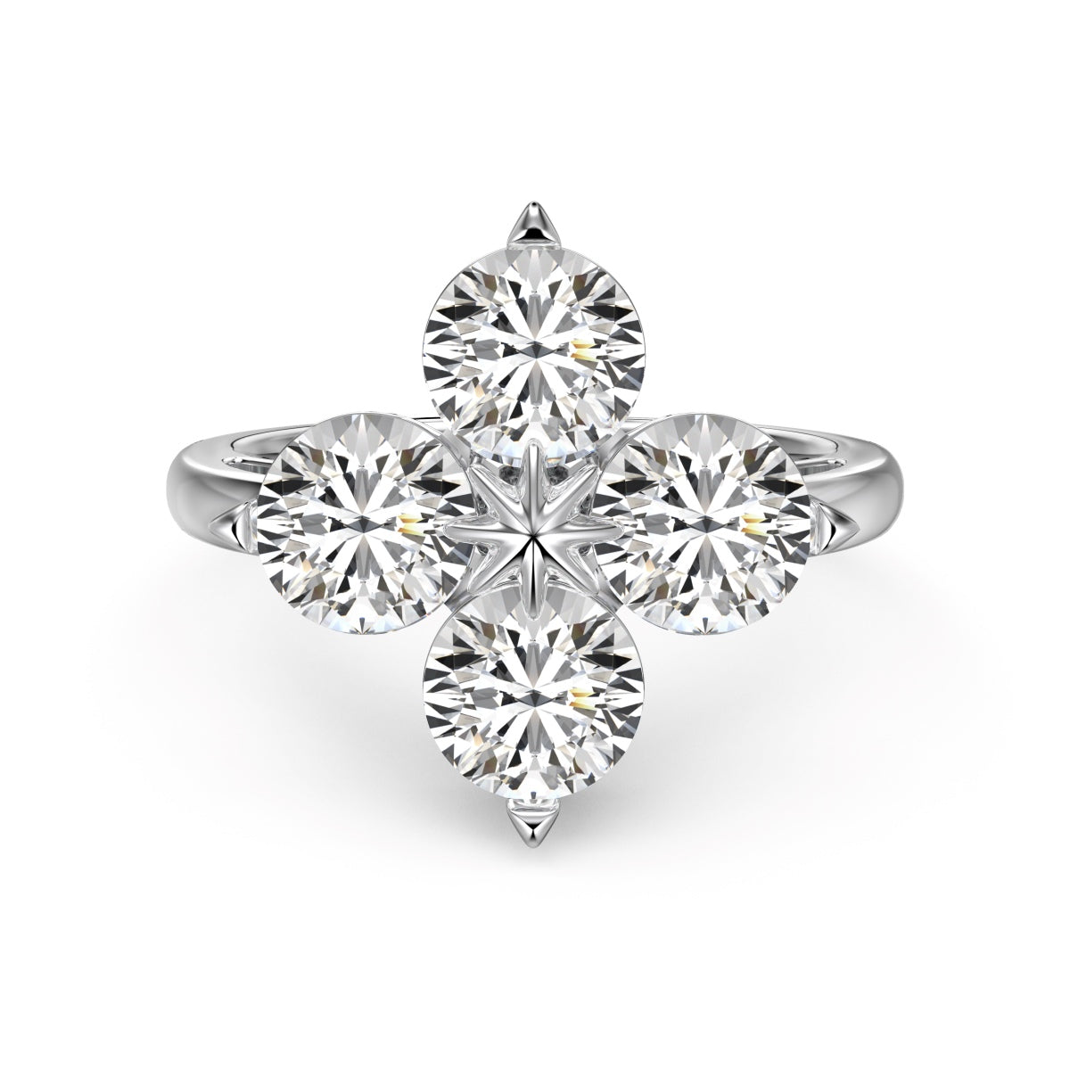 [baslovejewels]Four-Leaf Clover Eight-Pointed Star Ring