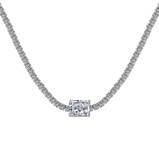 [baslovejewels]2.0 carat Ornate Emerald Cut Necklace