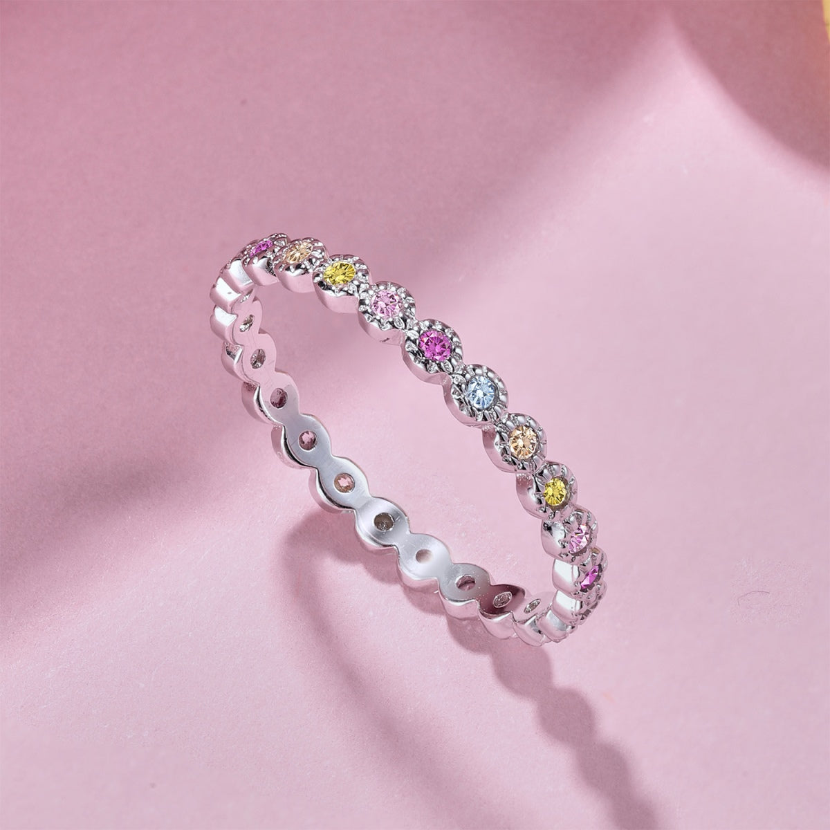 [baslovejewels]Radiant Sparkling Round Cut Daily Ring