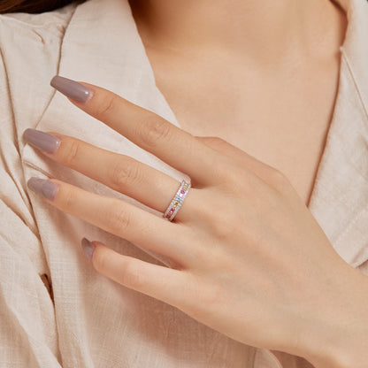 [baslovejewels]Delicate Colorful Round Cut Daily Ring