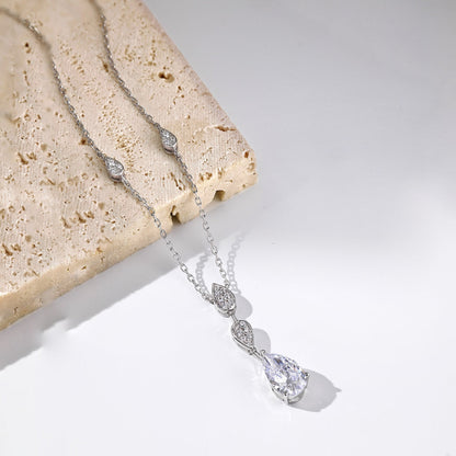 [AURORA]Dazzling Pear Cut Necklace