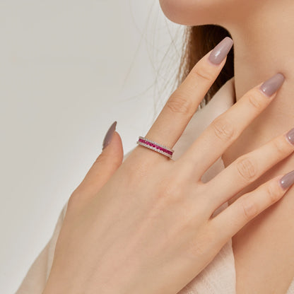 [baslovejewels]Delicate Colorful Round Cut Daily Ring