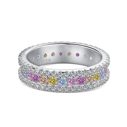 [baslovejewels]Delicate Colorful Round Cut Daily Ring