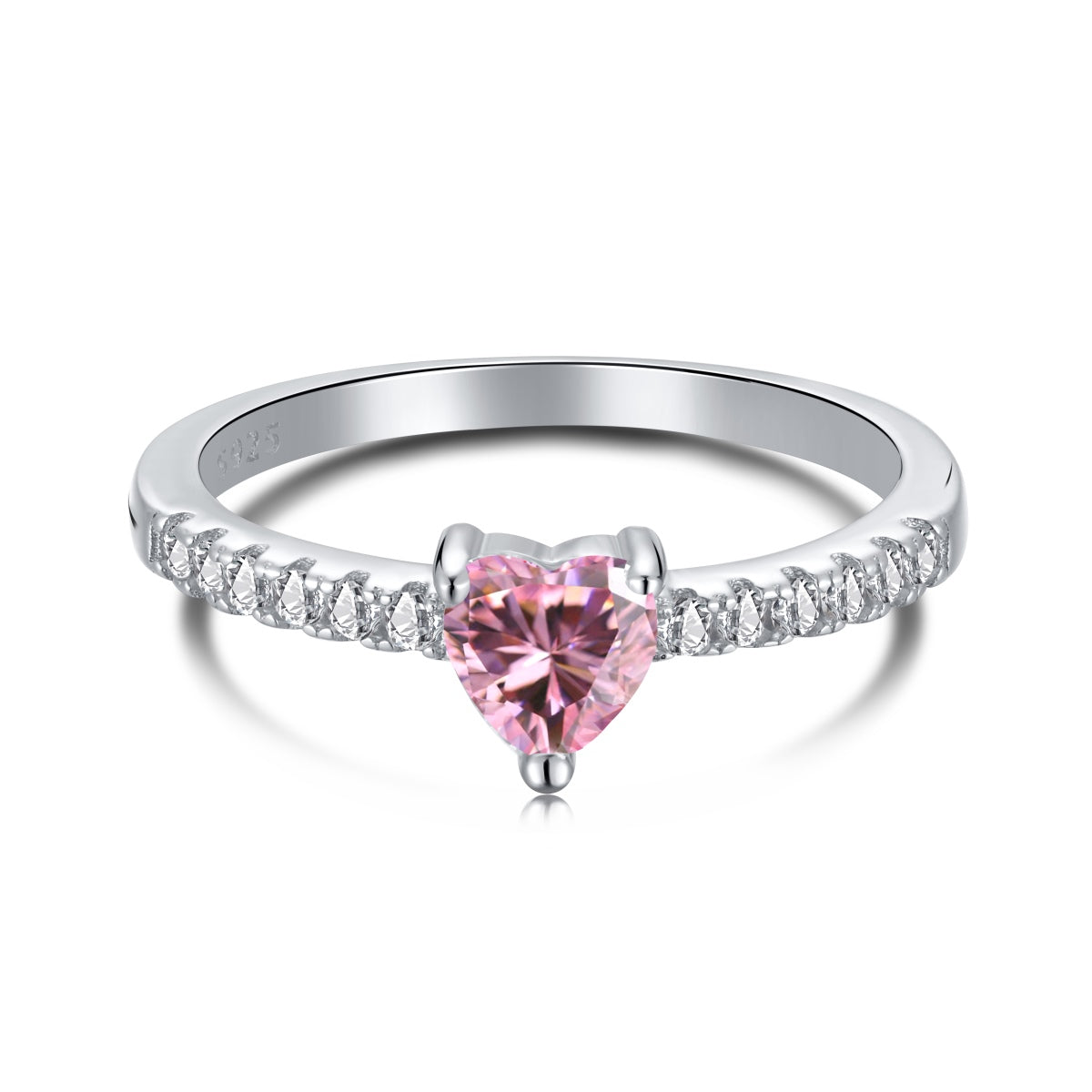 [baslovejewels]0.5 Carat CaratEternity Charming Heart Shape Lover Ring