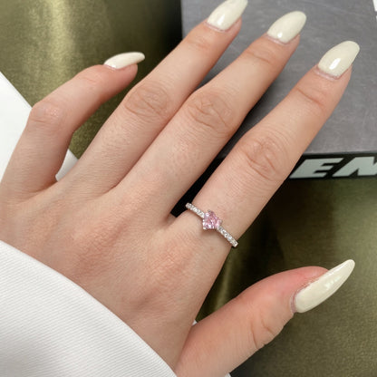 [baslovejewels]0.5 Carat CaratEternity Charming Heart Shape Lover Ring