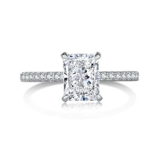 [baslovejewels]2.0 Carat Dazzling Sparkling Radiant Cut Party Ring