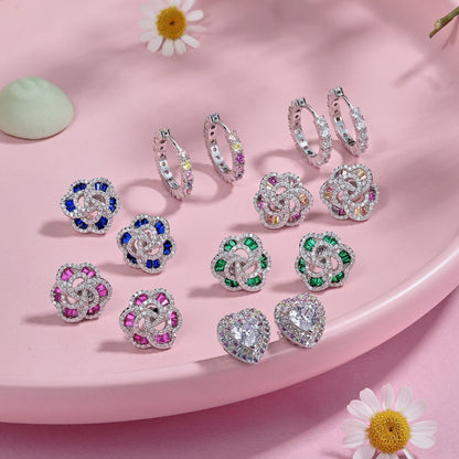 [AURORA]Dazzling Heart Shape Lover Earrings