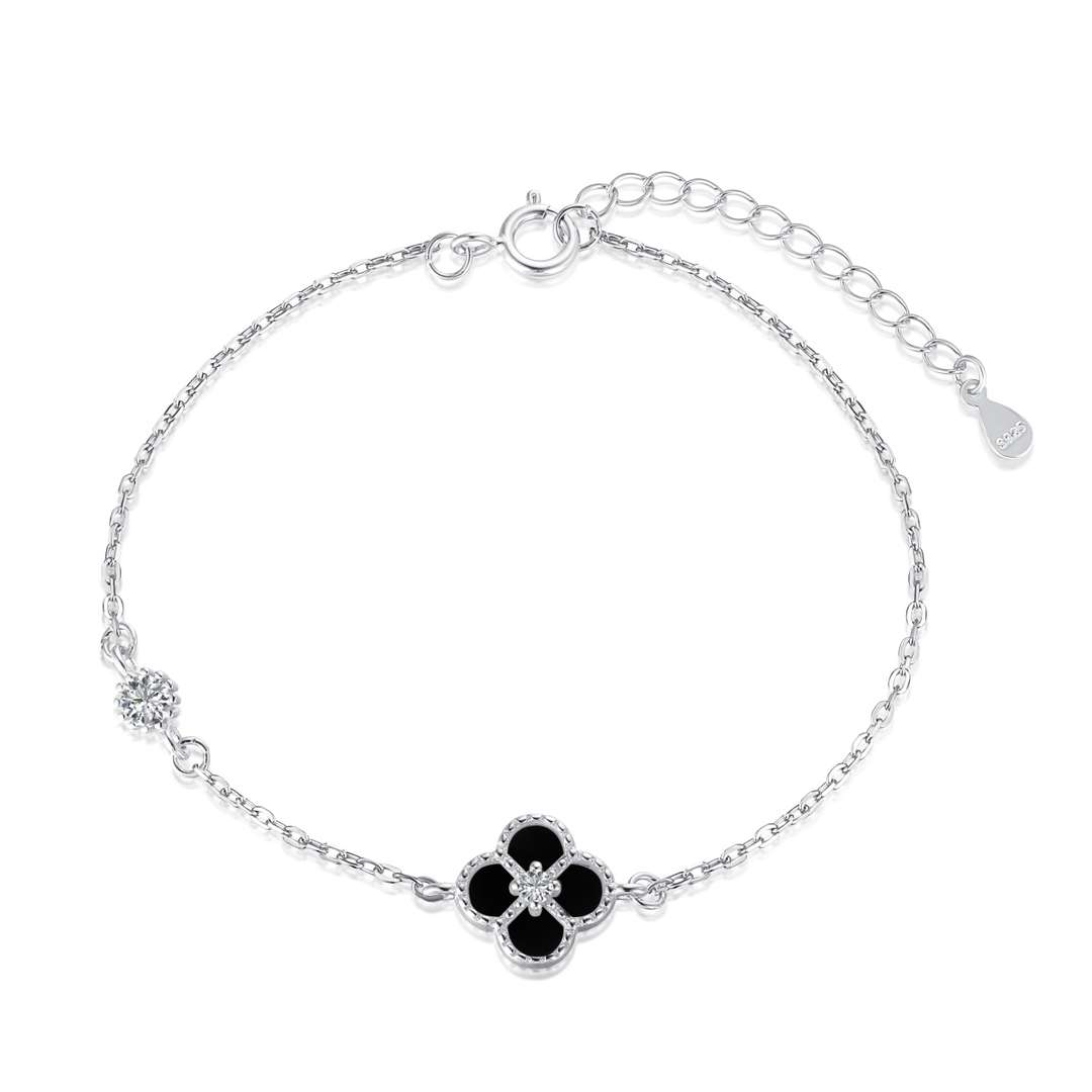 [baslovejewels]Delicate Four Leaf Clover Bracelet