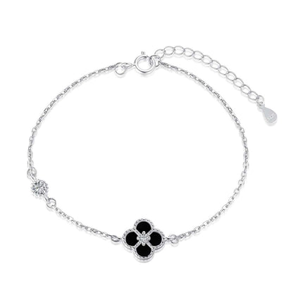 [baslovejewels]Delicate Four Leaf Clover Bracelet