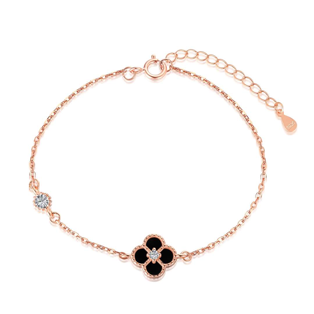 [baslovejewels]Delicate Four Leaf Clover Bracelet