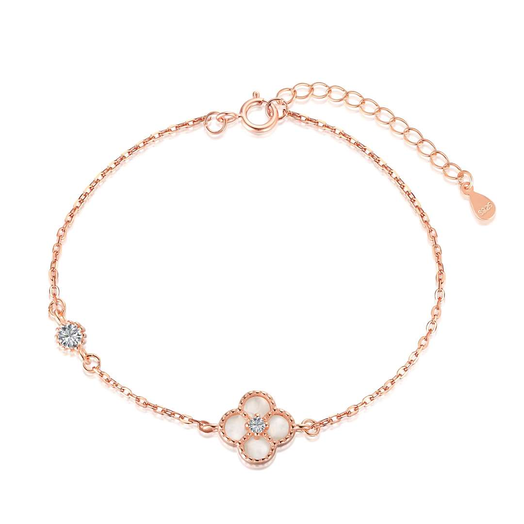 [baslovejewels]Delicate Four Leaf Clover Bracelet