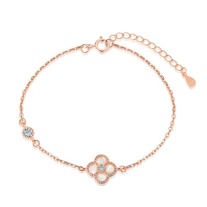 [baslovejewels]Delicate Four Leaf Clover Bracelet
