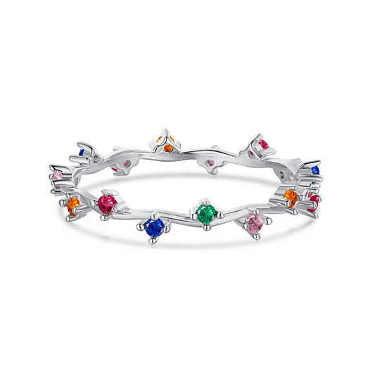 [baslovejewels]Radiant Colorful Round Cut Daily Ring