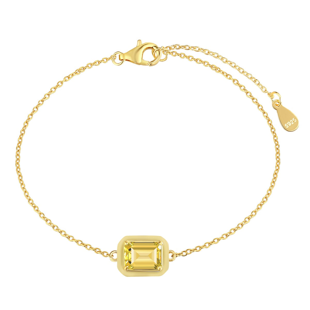 [AURORA]2.0 Carat Sparkling Colorful Emerald Cut Daily Bracelet