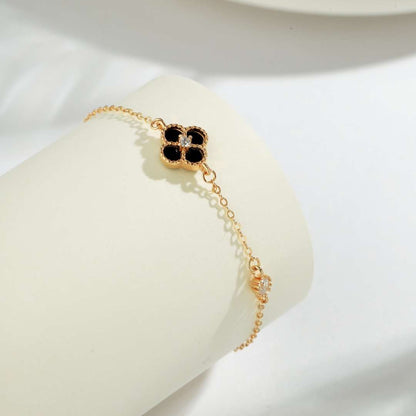 [baslovejewels]Delicate Four Leaf Clover Bracelet