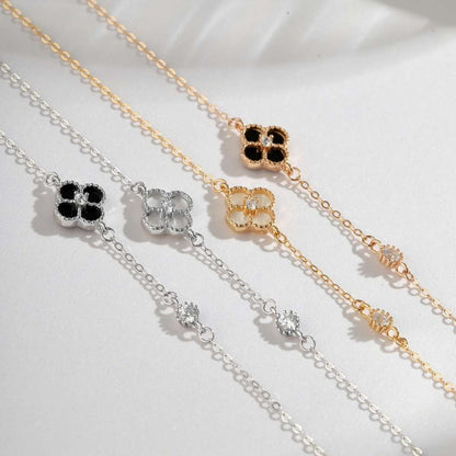 [baslovejewels]Delicate Four Leaf Clover Bracelet