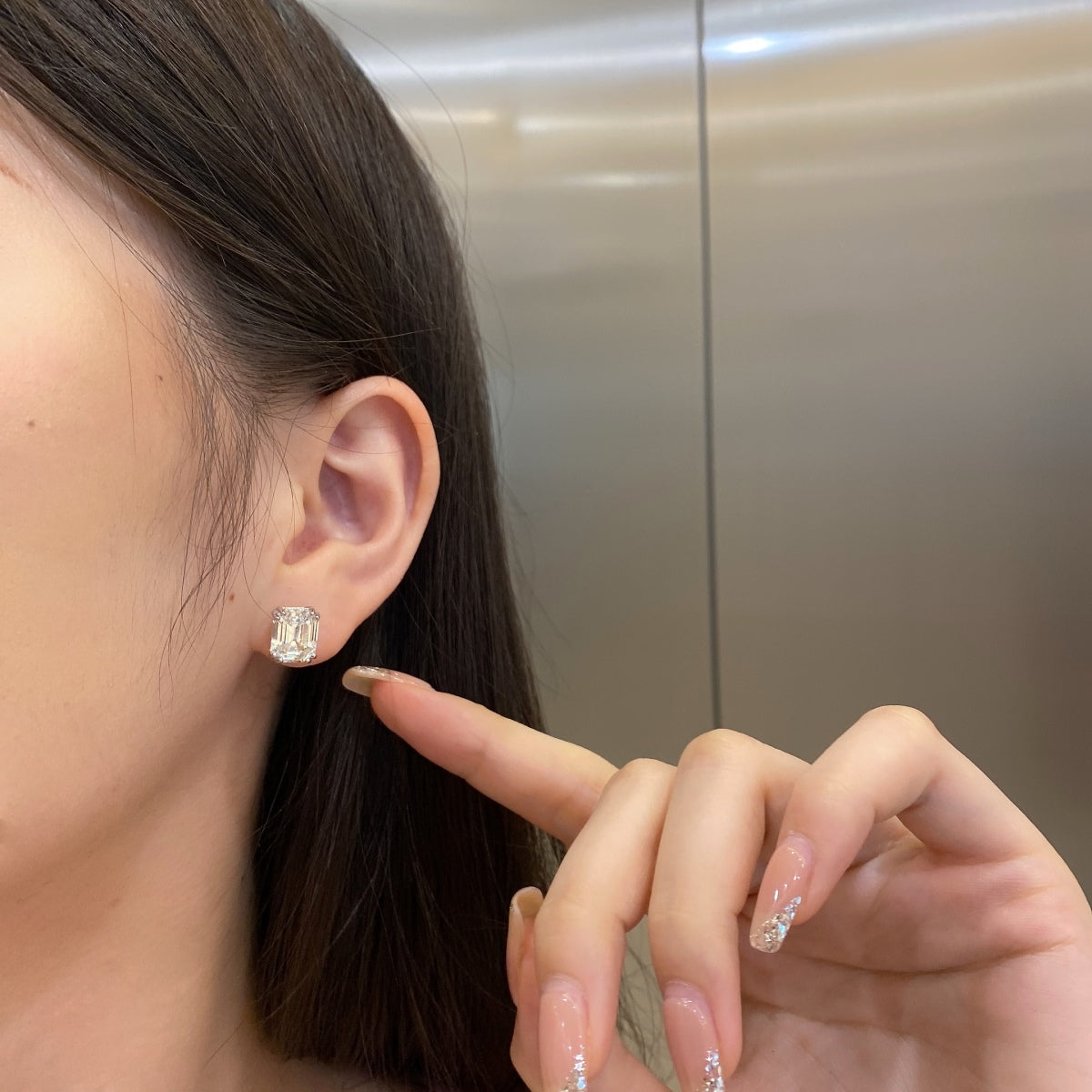 [baslovejewels]Dazzling Square Shape Earrings