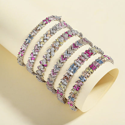 [AURORA]Radiant Colorful Emerald Cut Party Bracelet