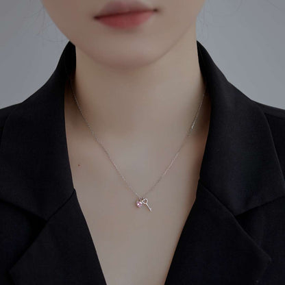 [baslovejewels]Unique Heart Shape Key Pendent Necklace