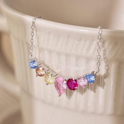 [baslovejewels]Dainty Colorful Heart Necklace