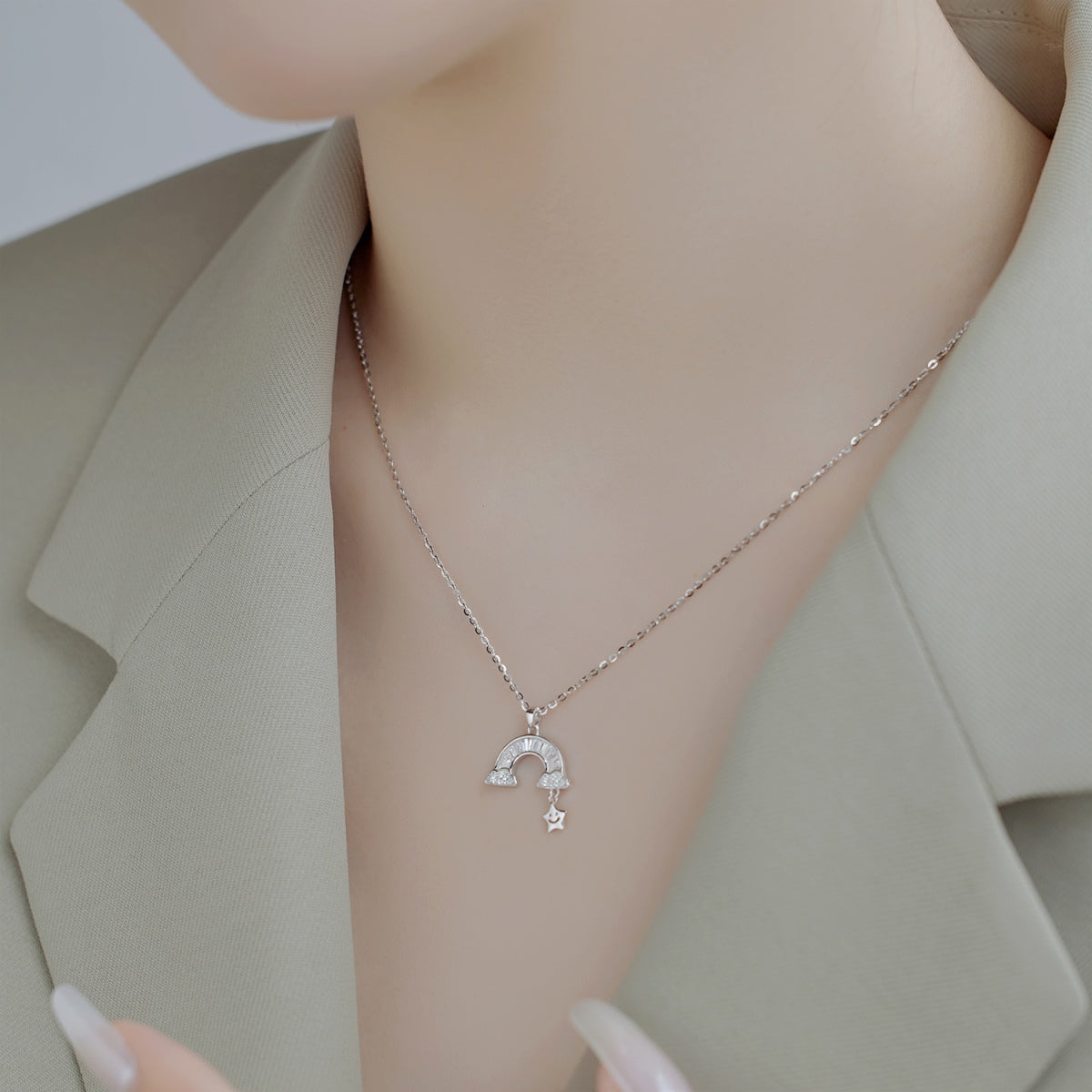 [AURORA]Unique Rainbow Star Necklace