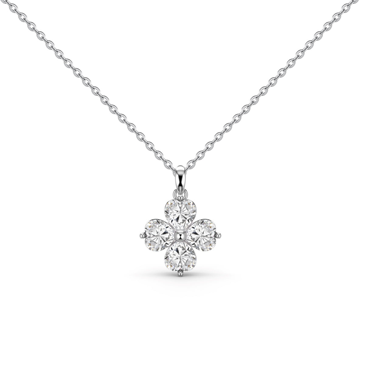 [AURORA]Heart-Shaped Four-Leaf Clover Bead Necklace
