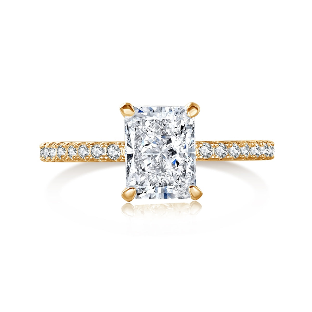 [baslovejewels]2.0 Carat Dazzling Sparkling Radiant Cut Party Ring