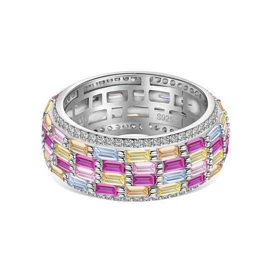 [baslovejewels]Radiant Colorful Radiant Cut Daily Ring