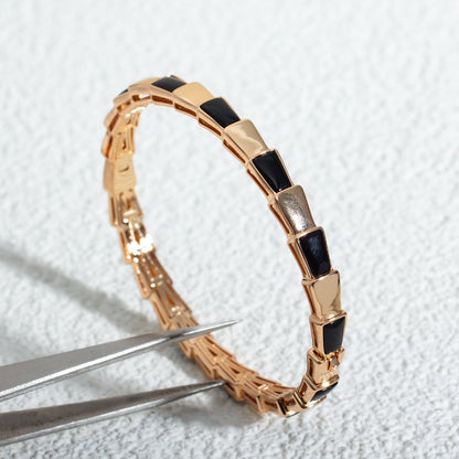 [AURORA]SERPENTI-ARMBAND ROSA GOLD ONYX