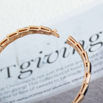 [AURORA]SERPENTI-ARMBAND ROSA GOLD ONYX