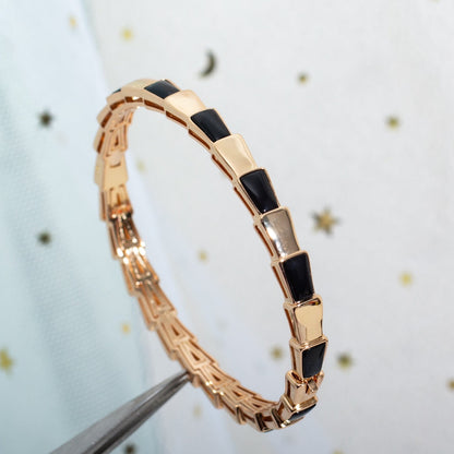 [AURORA]SERPENTI-ARMBAND ROSA GOLD ONYX