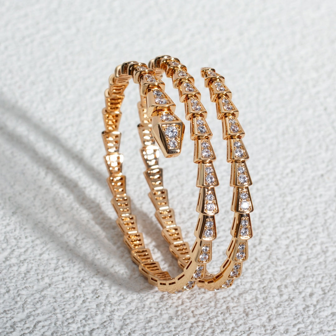 [AURORA]SERPENTI ARMBAND ROTGOLD DIAMANT DOPPELREIHIG