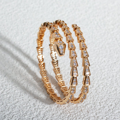 [AURORA]SERPENTI ARMBAND ROTGOLD DIAMANT DOPPELREIHIG