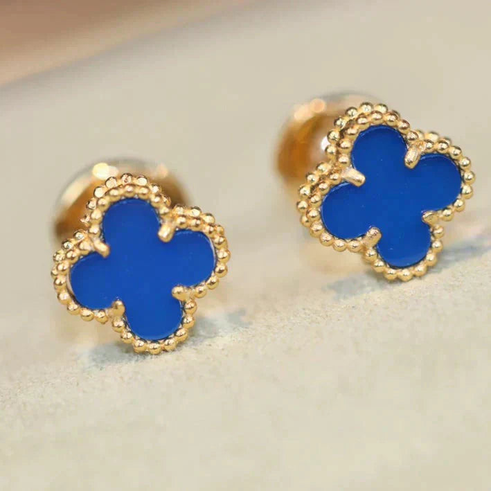 [AURORA]CLOVER MINI 9.5MM TURQUOISE EARRINGS