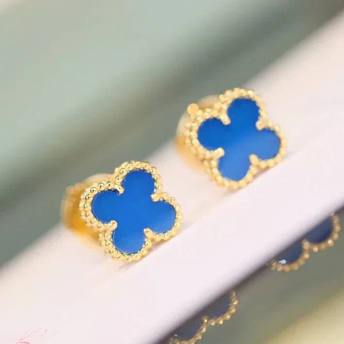 [AURORA]CLOVER MINI 9.5MM TURQUOISE EARRINGS