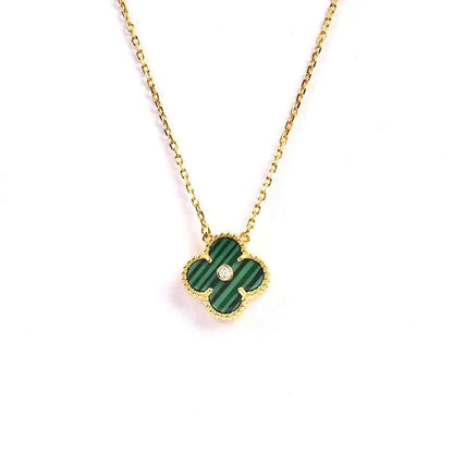[basloveJW]CLOVER 15MM DIAMANT-TÜRKIS-HALSKETTE