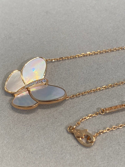 [basloveJW] SCHMETTERLINGS-HALSKETTE AUS GOLD MIT DIAMANTEN