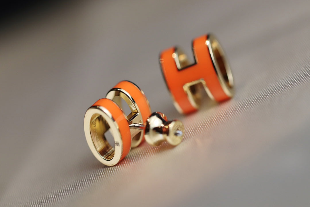 [baslovejewels]MINI POP H EARRINGS ORANGE