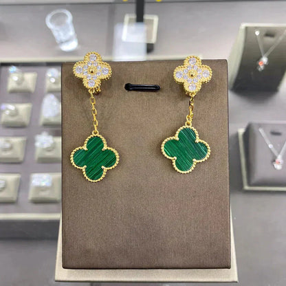 [basloveJW]CLOVER 2 MOTIFS DIAMOND OHRRINGE (MEHRFACHAUSWAHL)