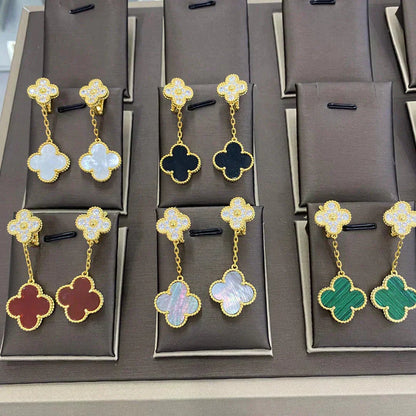[basloveJW]CLOVER 2 MOTIFS DIAMOND OHRRINGE (MEHRFACHAUSWAHL)
