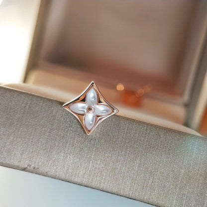 [baslovejewels]STAR MOP PINK GOLD EARRINGS