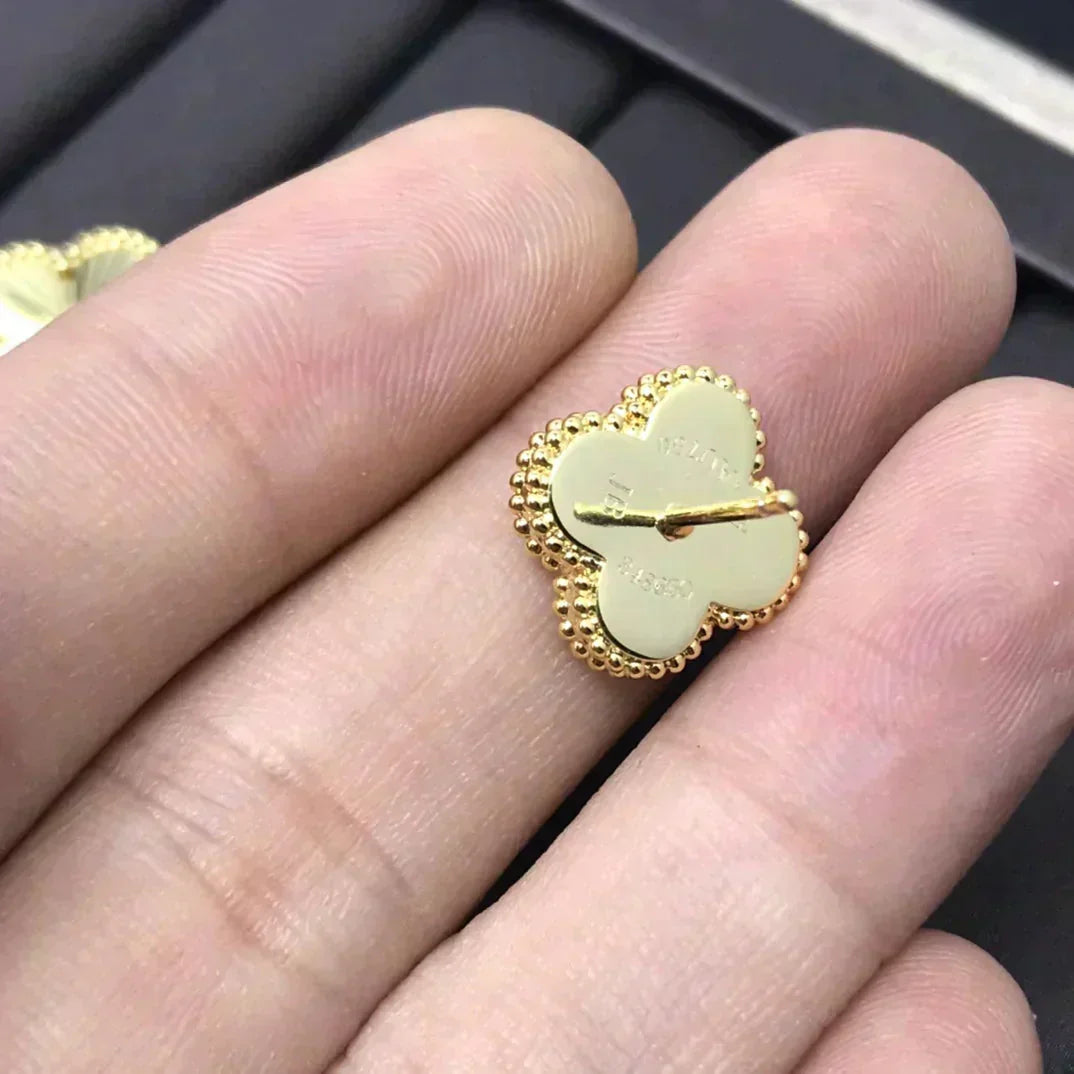 [AURORA]CLOVER MINI 9.5MM LASER EARRINGS