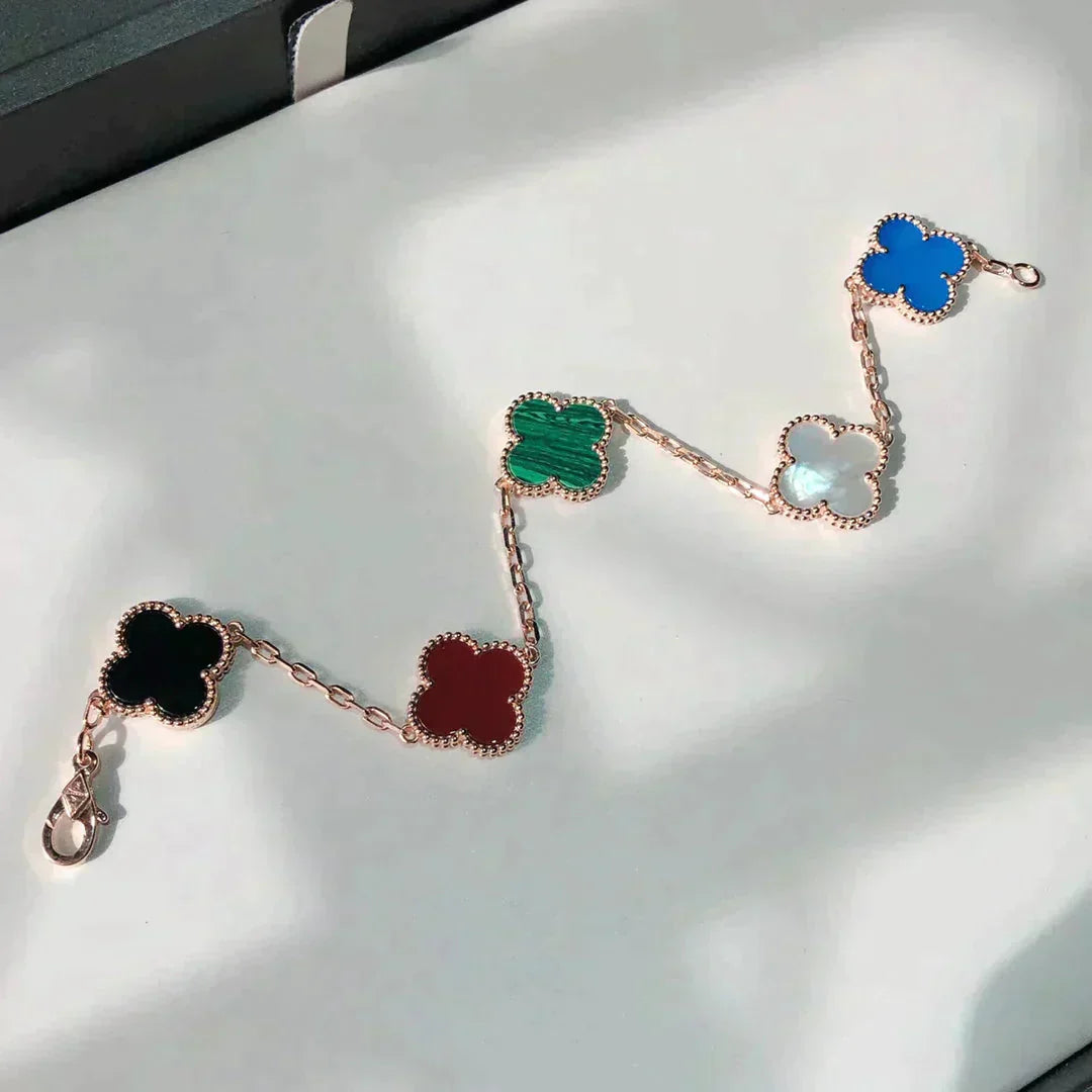 [AURORA]CLOVER 5 MOTIFS MULTICOLOR BRACELET