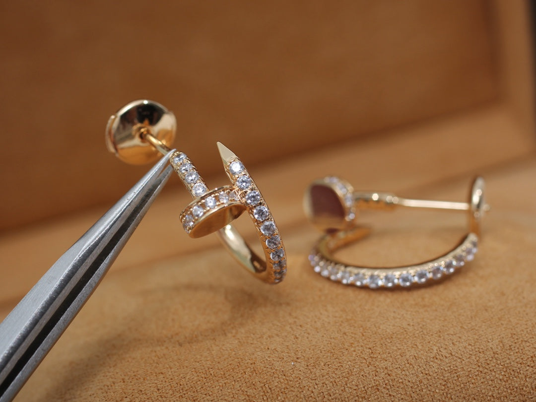[AURORA]JUSTE EARRINGS 12.75MM PINK GOLD DIAMOND