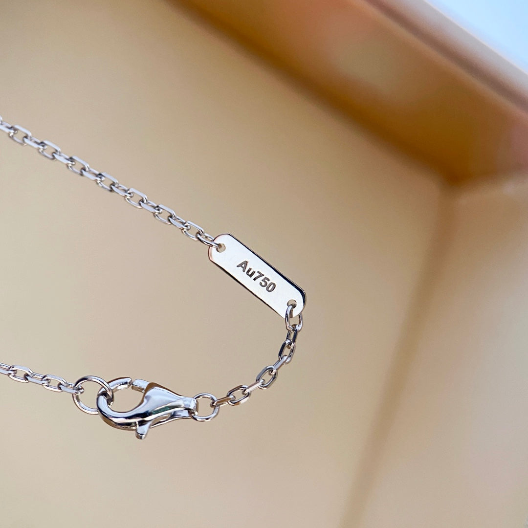 [AURORA]CLOVER DIAMOND NECKLACE SILVER