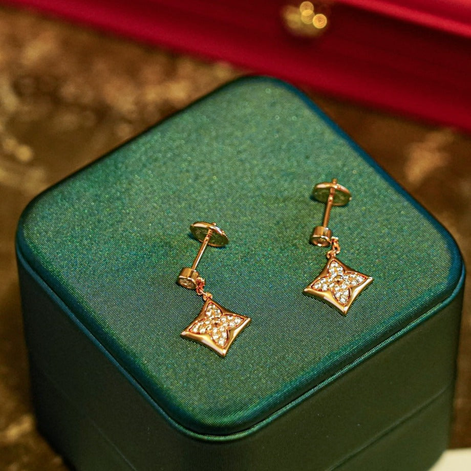 [baslovejewels]STAR DIAMONDS EARRINGS GOLD