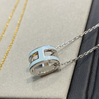 [baslovejewels]POP H LIGHT BLUE NECKLACE